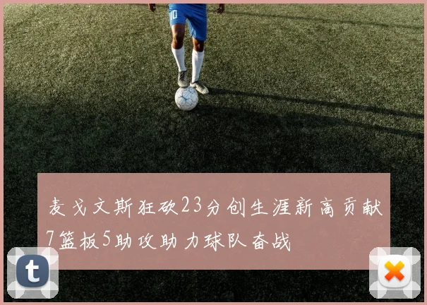 麦戈文斯狂砍23分创生涯新高贡献7篮板5助攻助力球队奋战